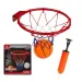 imagen de Juego de aro de baloncesto de metal con red de colores, balón y bomba de 22 cm 3