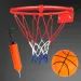 imagen de Juego de aro de baloncesto de metal con red de colores, balón y bomba de 22 cm 1