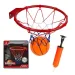 imagen de Juego de aro de baloncesto de metal con red de colores, balón y bomba de 24cm 2