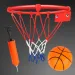 imagen de Juego de aro de baloncesto de metal con red de colores, balón y bomba de 24cm 3