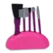 imagen de Juego de belleza de 7 piezas en rosa con brochas de maquillaje, secador de pelo y accesorios 4