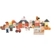 Juego de bloques de construcción de granja de madera con figuras de animales, set de 50 piezas