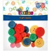 Juego de botones de madera de colores en varios tamaños 28pcs