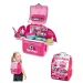 imagen de Juego de cocina portátil 2 en 1 en mochila rosa 2