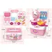 Juego de cocina portátil de 18 piezas rosa