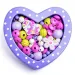 Juego de ensartar cuentas en forma de corazón pequeño morado