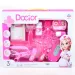Juego de médico rosa con tijeras, historial clínico y accesorios