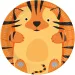 Juego de platos de papel de 8 piezas con diseño de tigre de 23 cm