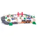 Juego de tren de madera con puente ferroviario y locomotora a pilas - Woodyland