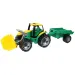 imagen de LENA: Tractor gigante con pala cargadora y remolque verde/amarillo 108cm 1
