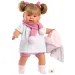 imagen de Llorens: Alexandra muñeca llorona de 42 cm con chupete y bufanda de pompón rosa 3