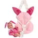 imagen de Llorens: Bimba muñeca recién nacida con portabebés de conejito rosa 35cm 4