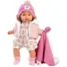Llorens: Lola muñeca llorona de 38 cm con chupete y manta rosa
