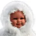 imagen de Llorens: Luka muñeca sonriente de 45 cm con chupete en abrigo de terciopelo blanco 4