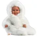 imagen de Llorens: Luka muñeca sonriente de 45 cm con chupete en abrigo de terciopelo blanco 1