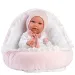 imagen de Llorens: Mimi muñeca llorona de 42cm en vestido rosa con cuna 1