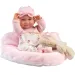 imagen de Llorens: Nica muñeca recién nacida de 40 cm con osito y cuna rosa 1