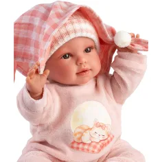 imagen de Llorens: Olivia 38cm de muñeca llorona con manta a cuadros 4