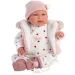 imagen de Llorens: Tina muñeca llorona de 44cm con chaleco rosa con capucha 5