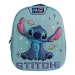 Luna: Mochila de jardín de infantes redondeada con diseño de Stitch 3D en el espacio 26x10x32 cm