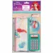 Luna: Princesas de Disney - Set de papelería de Ariel con calculadora, paquete de 6 piezas