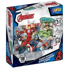 imagen de Luna: Vengadores 2 en 1 150 piezas 3D puzzle para colorear 1
