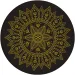 Mandala negro-dorado set de platos de papel de 8 piezas de 23 cm