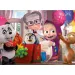 imagen de Masha y el Oso fiesta sorpresa puzzle maxi de 60 piezas 70x50cm - Lisciani 2