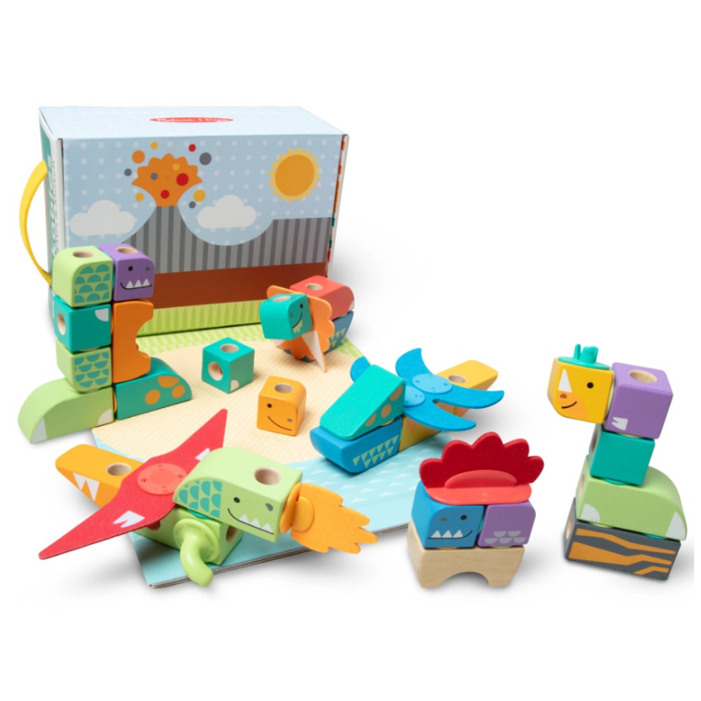 imagen de Melissa & Doug Blockables Juego de construcción de dinosaurios de 69 piezas 3
