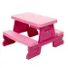 imagen de Mesa de picnic de color rosa 70x79x47cm 2