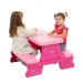 imagen de Mesa de picnic de color rosa 70x79x47cm 1
