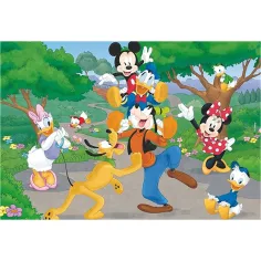 imagen de Mickey Mouse 2 en 1 puzzle maxi de 2x12 piezas y colorear - Lisciani 3
