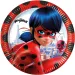 Miraculous: Platos de papel de Ladybug y Cat Noir, set de 8 unidades de 23 cm