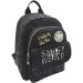 Mochila de moda negra Smiley World, mochila escolar 26x34x17 cm