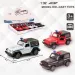 Modelo de coche de metal Jeep Wrangler de policía con retroceso en varias versiones 1/32