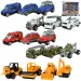 imagen de Modelo de coche: Set de vehículos de servicio público de 16 piezas, de rescate, bomberos, militares y maquinaria 1