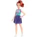 imagen de Muñeca Barbie Fashionista estilosa con cabello rojo y falda morada - Mattel 2