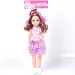 Muñeca con falda de corazones y pelo mechas 46cm