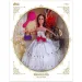 Muñeca de moda con peluca y accesorios en vestido blanco de 30cm