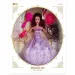 Muñeca de moda con peluca y accesorios en vestido morado de 30cm