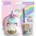 Must Team: Set de material de escritura con diseño de unicornio y almacenamiento de peluche