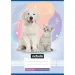 Nebulo: Cuaderno de rayas con estampado de perro y gato de 4º grado A/5 21-32