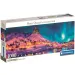 Noche invernal colorida 1000 piezas HQC rompecabezas panorámico 98x33cm - Clementoni