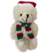 imagen de Osito de peluche blanco llavero con gorro de Papá Noel 12cm 1