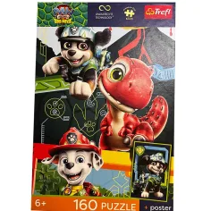 Paw Patrol La película de los dinosaurios puzzle de 160 piezas con póster UFT - Trefl