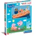 Peppa cerdita Supercolor 2 en 1 2x20 piezas puzzle - Clementoni
