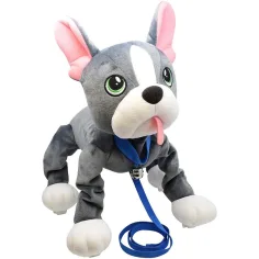 imagen de Peppy Pets: Perro de peluche bulldog francés con correa 28cm 2