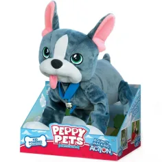 imagen de Peppy Pets: Perro de peluche bulldog francés con correa 28cm 1