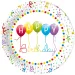 Plato de papel colorido con la inscripción "Happy Birthday" de 8 piezas