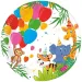 Plato de papel con estampado de jungla alegre 8 unidades 20cm